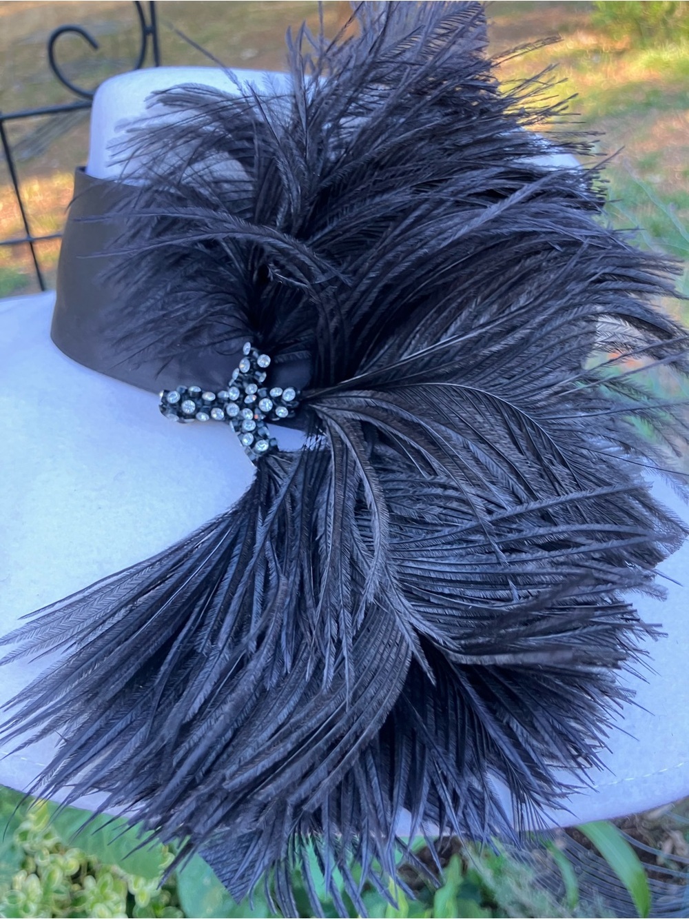 Joe Bill Miller wool brimmed hat with real feathers and ribbon - Picture 2 of 12
